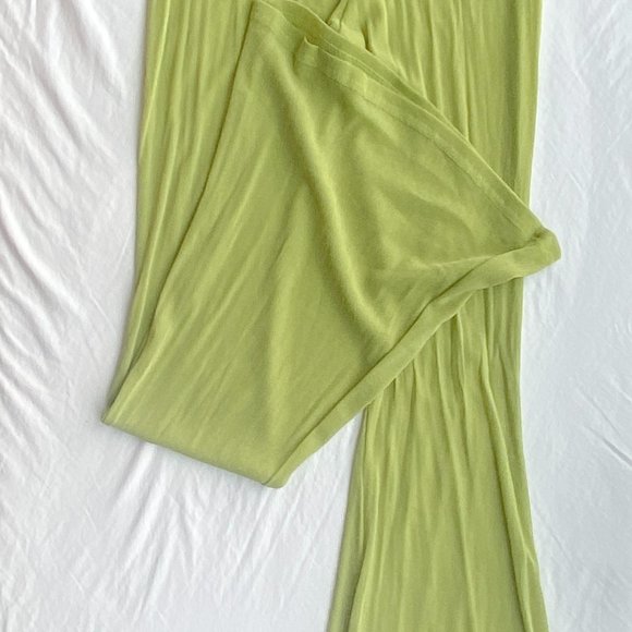 Hottie Couture Women's Green Stretchy High Waisted Flared Leg Pant - Picture 8 of 10